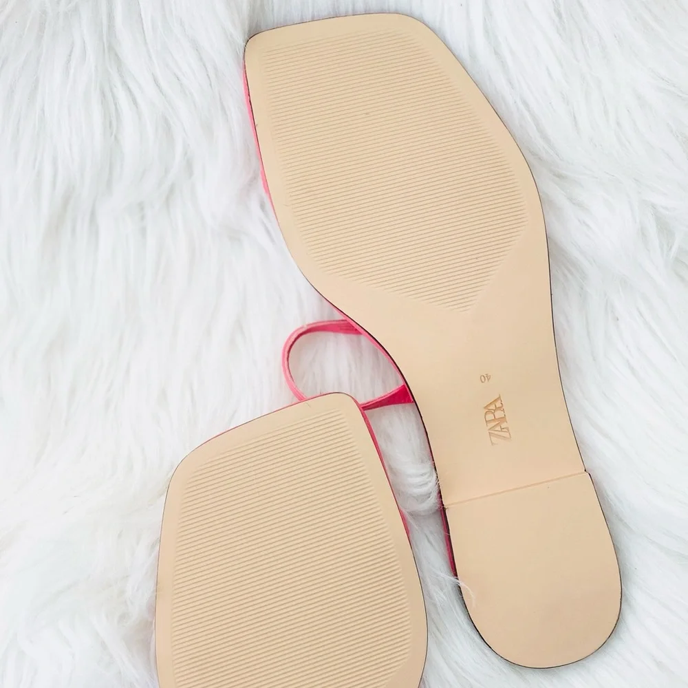 Zara Pink Slide Sandals - Picture 3 of 5